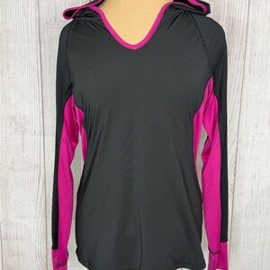 Jockey Black and Pink Hooded Top